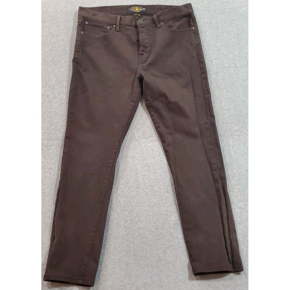 Lucky Brand 1 Authentic Skinny Mens 34x32 Dark Wash Button Fly Jeans Black Denim